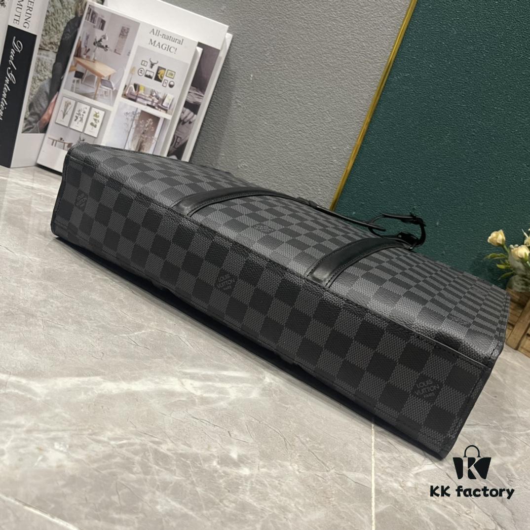 Upgraded Version M45265 Black Floral, Aged Floral, Black Checkered [SAC PLAT HORIZONTAL ZIPPÉ Briefcase]