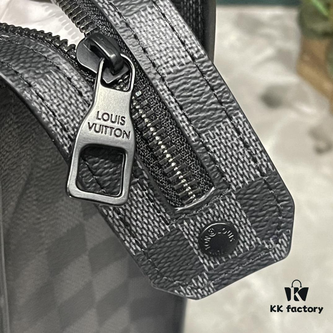 Upgraded Version M45265 Black Floral, Aged Floral, Black Checkered [SAC PLAT HORIZONTAL ZIPPÉ Briefcase]