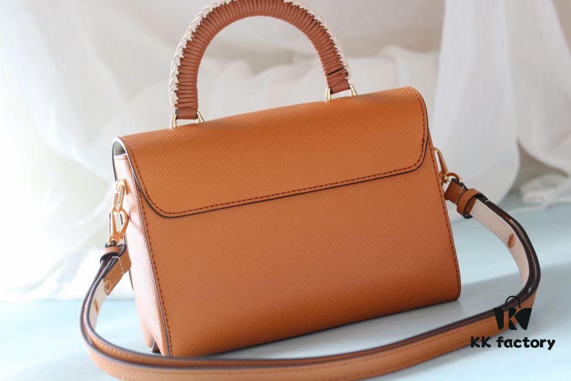 Top Quality Original Design! LV Twist Medium Handbag in Epi Grained Leather with Twisted Top Handle and Detachable Strap