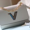 LV 2023 Twist Collection Latest Medium Handbag in Epi Leather with Rhinestones and Enamel