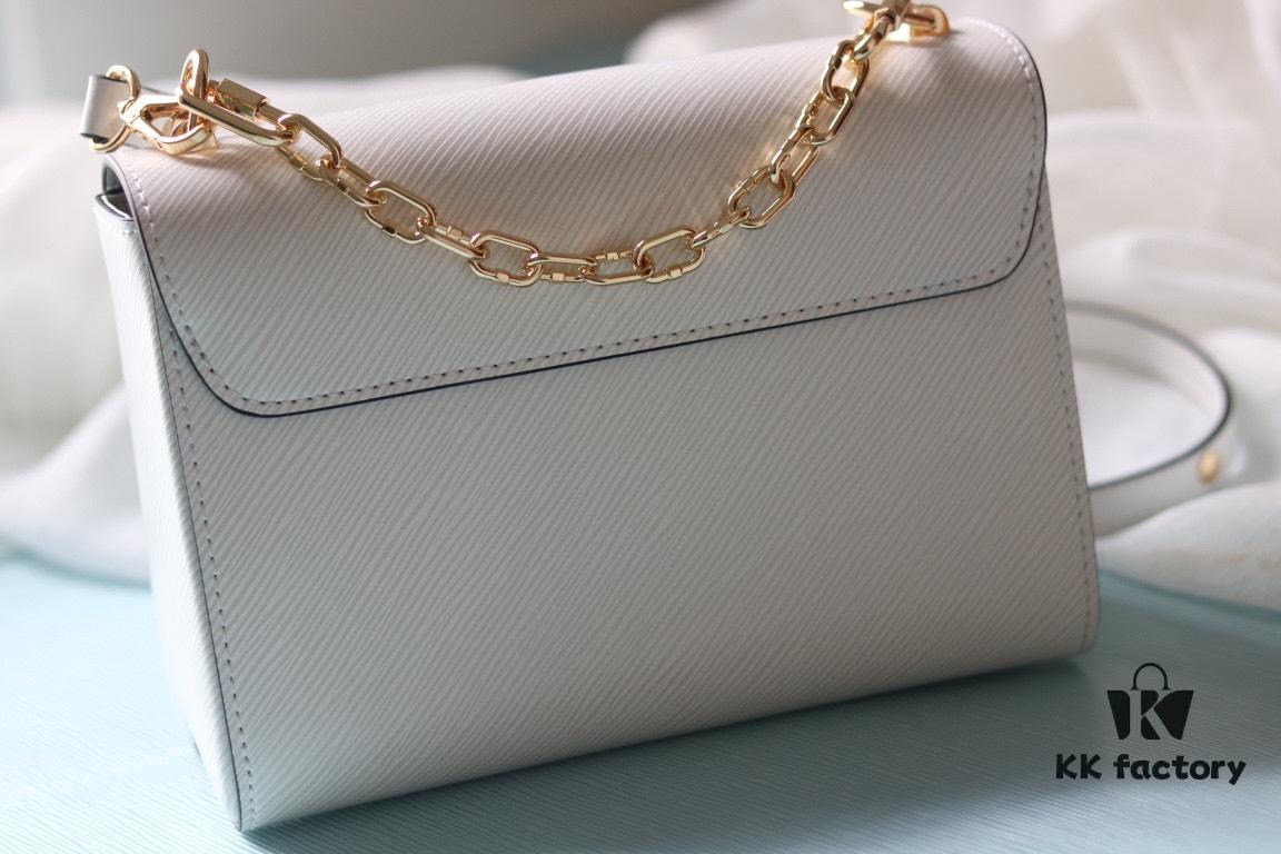 LV 2023 Twist Collection Latest Medium Handbag in Epi Leather with Rhinestones and Enamel