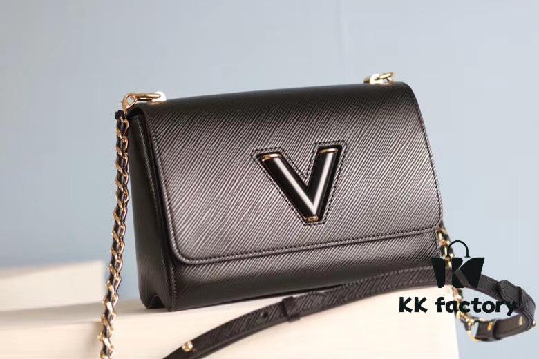2021 Spring New Arrival Witness Twist Medium Handbag Upgrade: Epi Grained Leather with Matte Shine LV Twist Lock, Soft Leather and Metal Chain Combine for Refined Texture, Adjustable Leather Shoulder Pad for Comfortable Carry