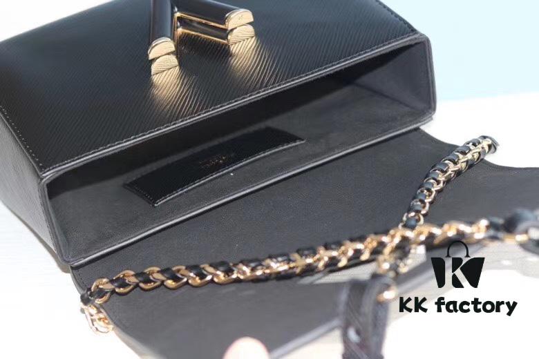 2021 Spring New Arrival Witness Twist Medium Handbag Upgrade: Epi Grained Leather with Matte Shine LV Twist Lock, Soft Leather and Metal Chain Combine for Refined Texture, Adjustable Leather Shoulder Pad for Comfortable Carry