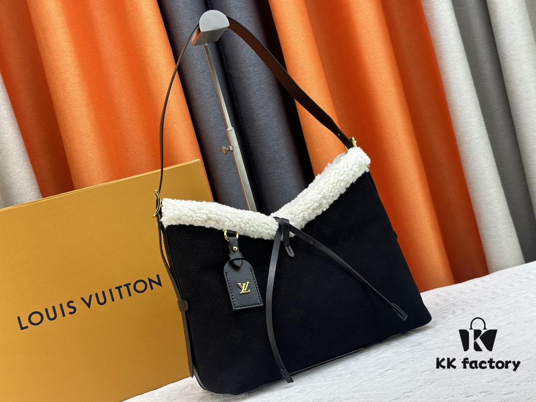 M11843 M46203 (Suede Leather with Digital Perforation Technique, Matched Pattern Construction) CarryAll Small Bag from LV Ski Collection