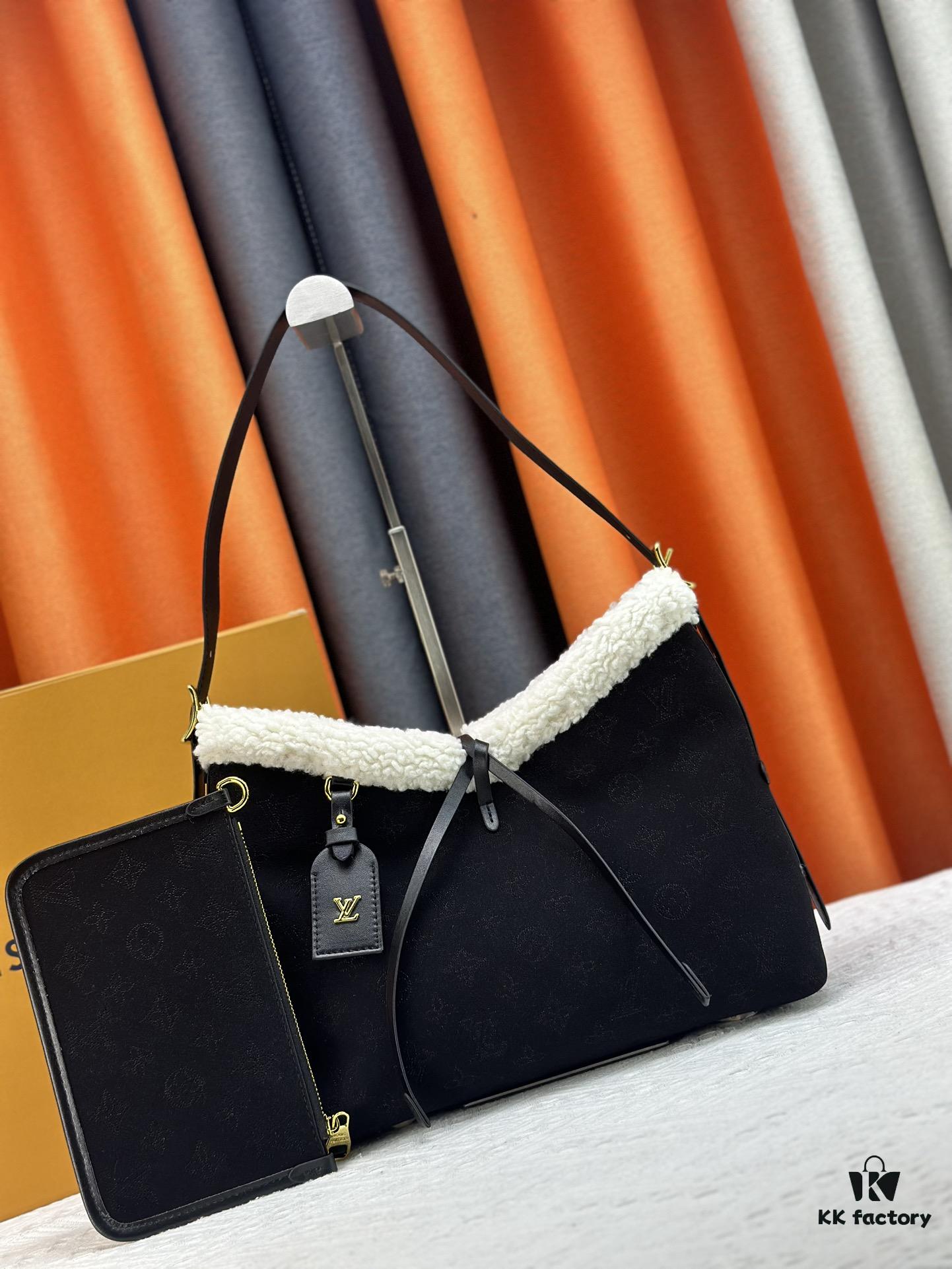 M11843 M46203 (Suede Leather with Digital Perforation Technique, Matched Pattern Construction) CarryAll Small Bag from LV Ski Collection