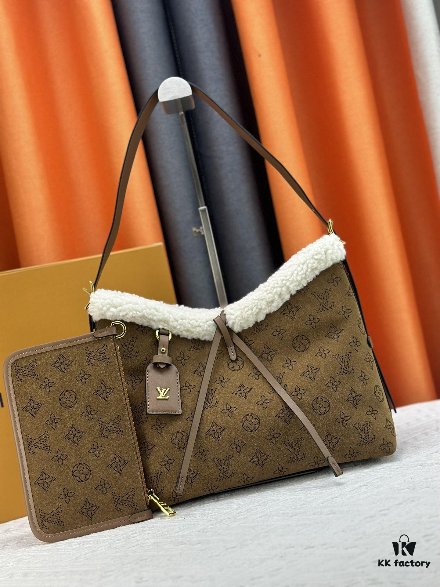 M11843 M46203 (Suede Leather with Digital Perforation Technique, Aligned Pattern) CarryAll Small Bag