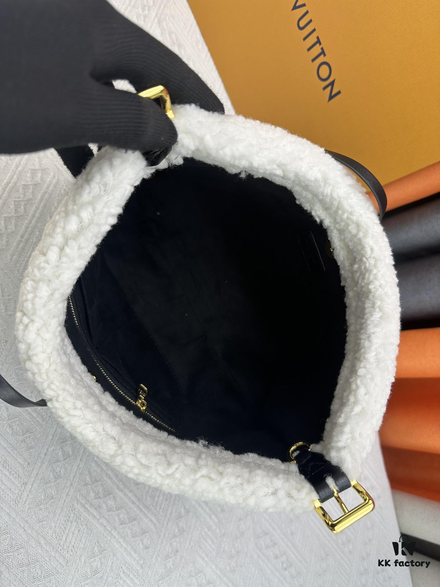 M11843 M46203 (Suede Leather with Digital Perforation Technique, Matched Pattern Construction) CarryAll Small Bag from LV Ski Collection