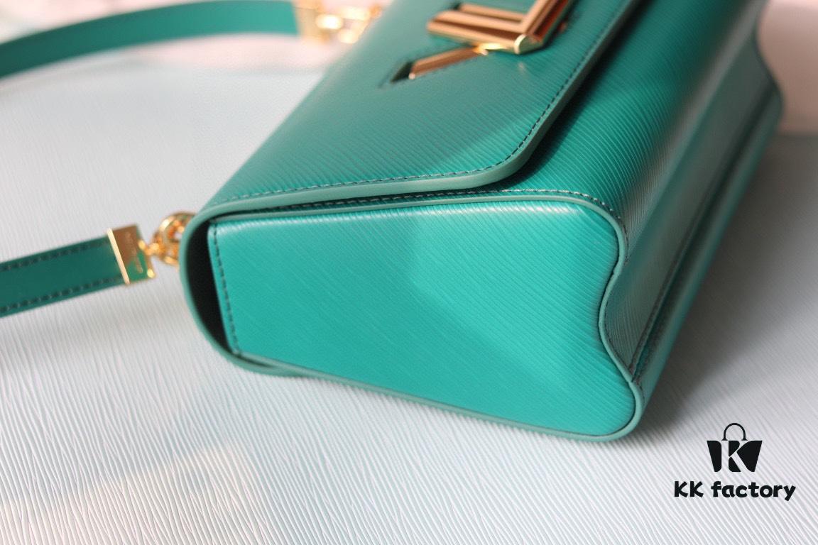 Latest TWIST Collection Top Quality Original Version Model No. 50369/59402/59403/59627/59405 The New Medium Twist Bag Features Hand-Engraved Dual-Tone Chain with Enamel Monogram Flowers