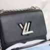 Top Quality Original LV Latest and Hottest Twist Denim Medium Size Handbag, Compact Design with Curved Base, Adjustable Chain for Crossbody or Shoulder Wear
