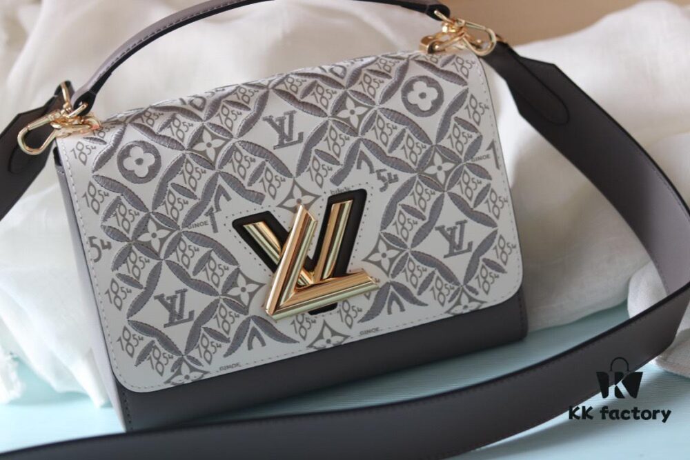 New Arrival / Top Quality Original Design - Model No. 50358 - LV Twist Medium Handbag in Embroidered Calfskin with Since 1854 Motif