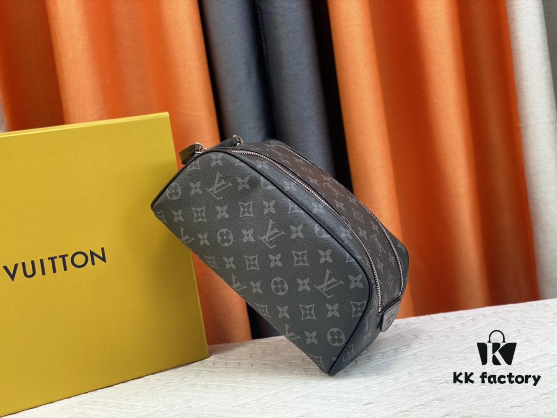 Exclusive Louis Vuitton Neymar-Inspired Dual-Zip Cosmetic Pouch, Favored by Stars, Made of Soft Monogram Canvas