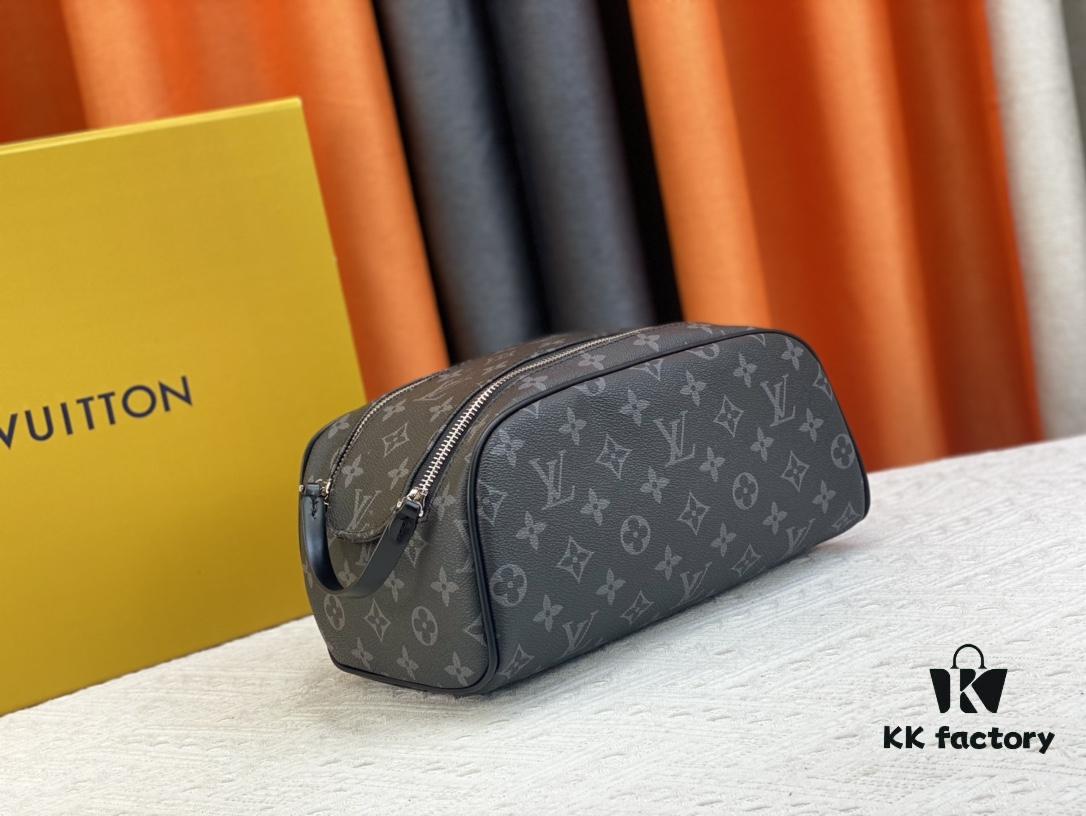 Exclusive Louis Vuitton Neymar-Inspired Dual-Zip Cosmetic Pouch, Favored by Stars, Made of Soft Monogram Canvas
