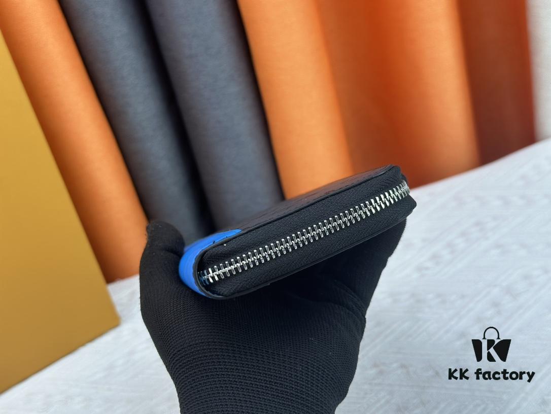 LV Wallet Men's Vertical Zip Wallet Made of Durable Damier Graphite Canvas, Elegant and High-Quality, with Multiple Practical Pockets and Compartments to Easily Store Cash, Credit Cards, and Coins, Size: 20×10cm, Model Numbers: M62295/N63095/63548