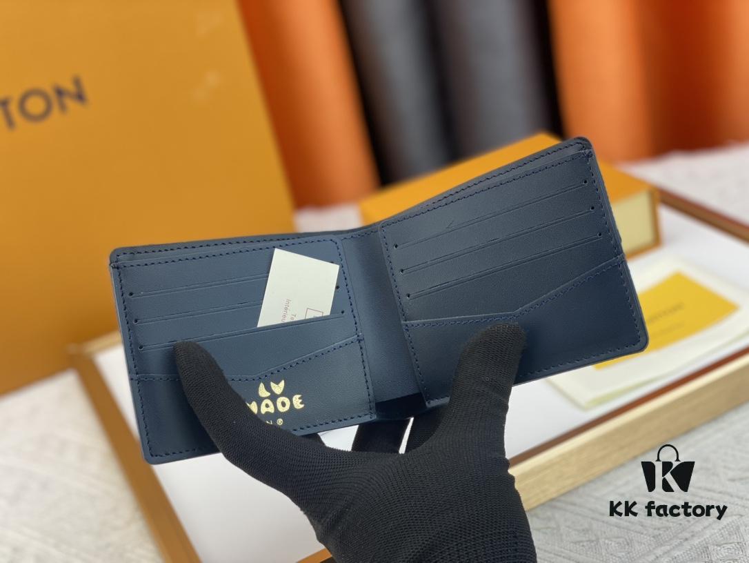 LV M81020 Slender Wallet in Black and Blue