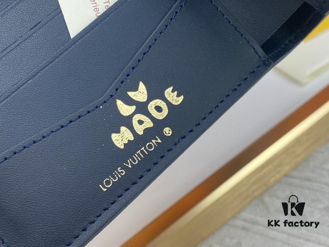 LV M81020 Slender Wallet in Black and Blue