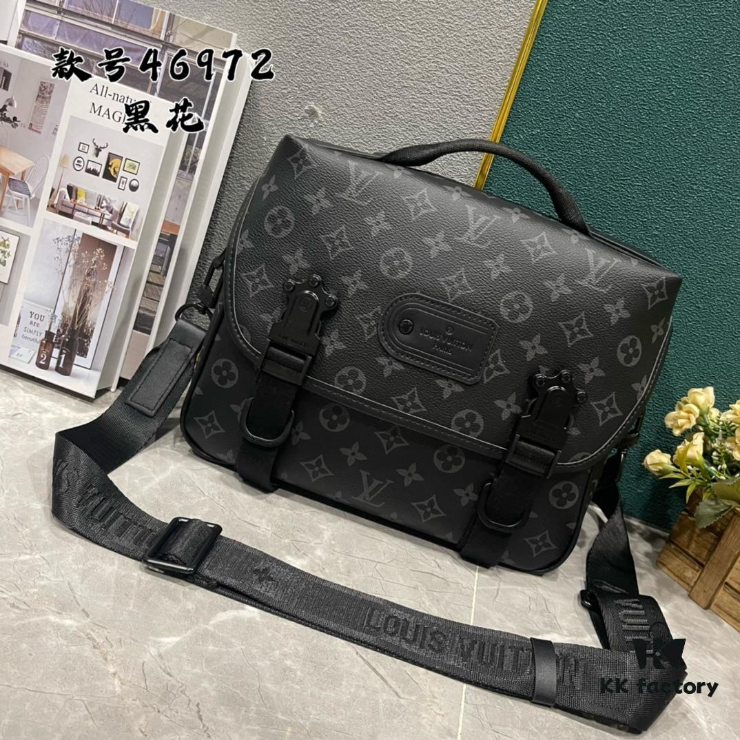 Upgraded Version 230 M46972 Monogram and Black Flower LV Trail Messenger Bag
