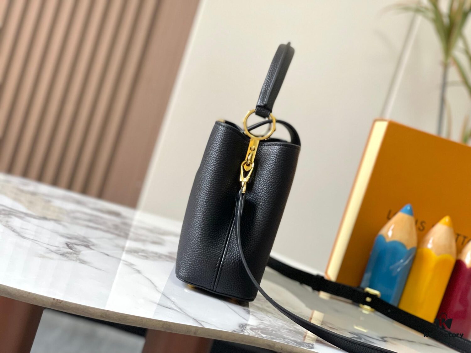 Upgraded M24664 Capucines East West Medium Handbag