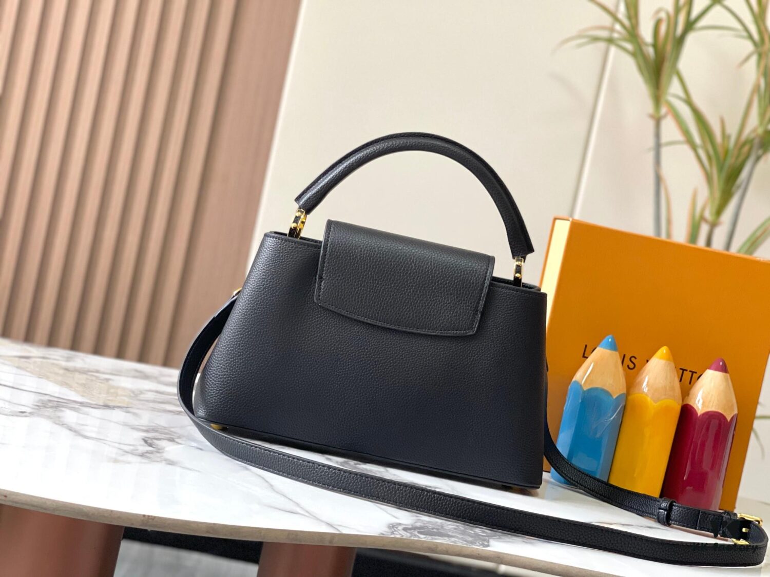 Upgraded M24664 Capucines East West Medium Handbag