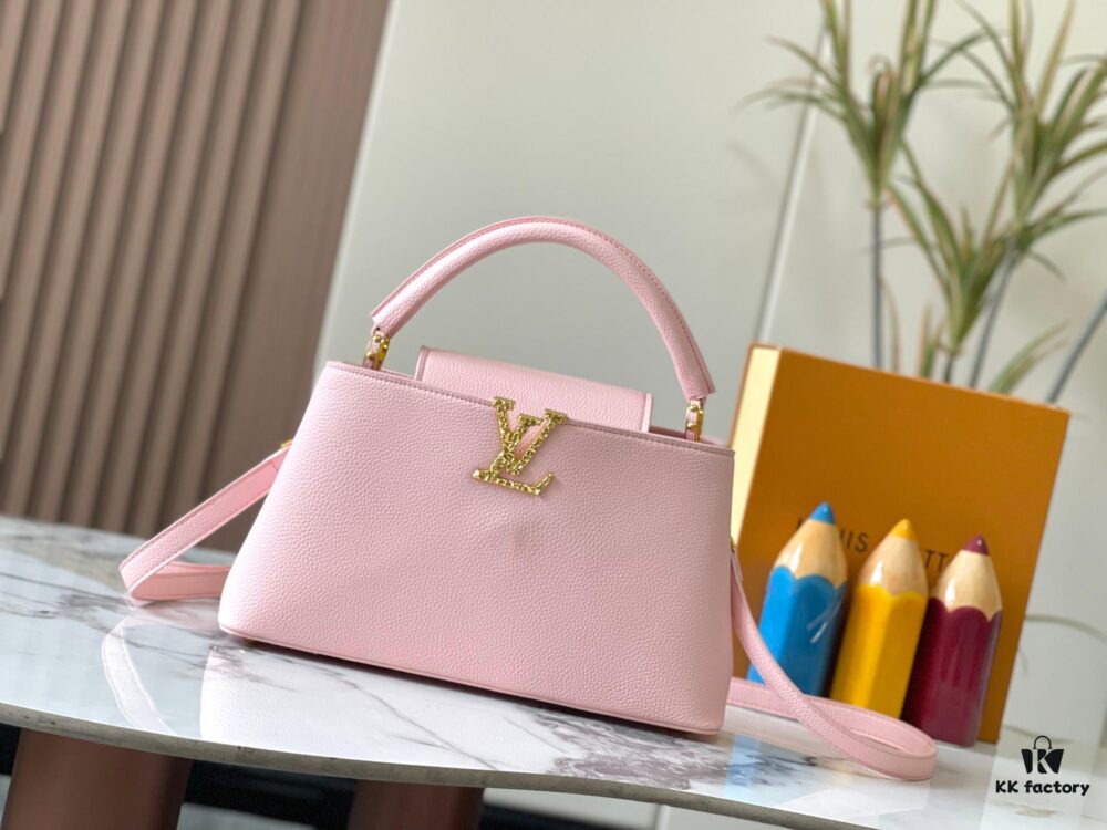 Upgraded M24664 Capucines East West Medium Handbag from the LV Crush Collection