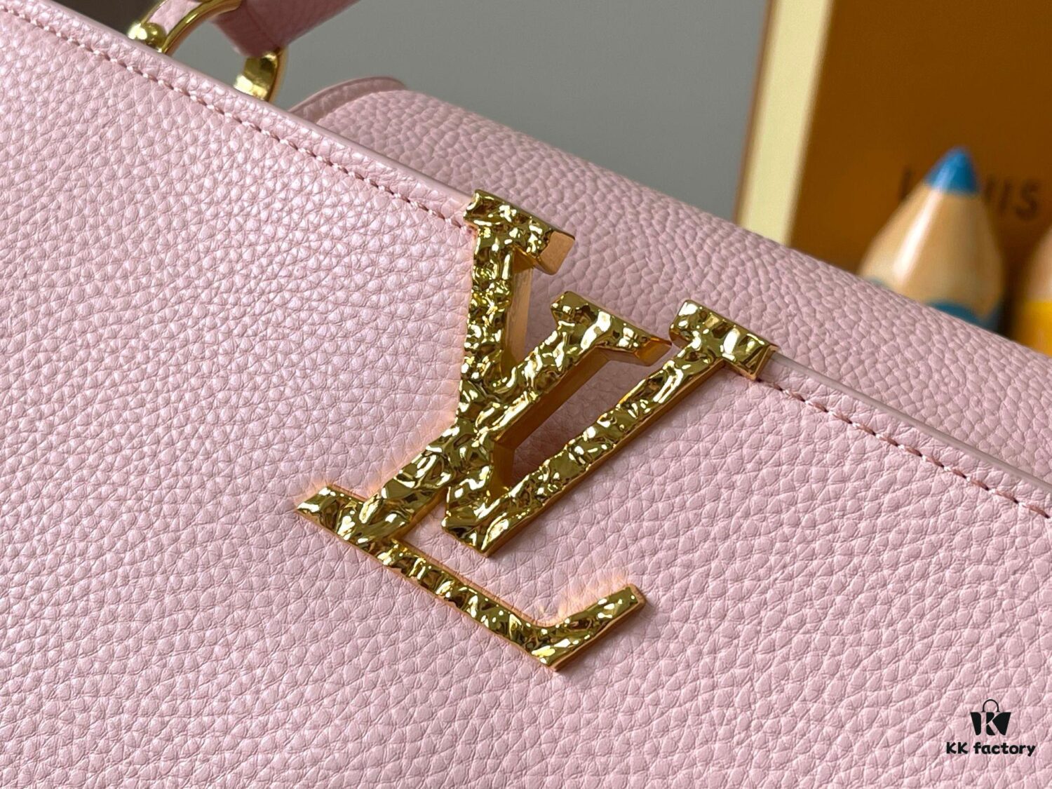 Upgraded M24664 Capucines East West Medium Handbag from the LV Crush Collection