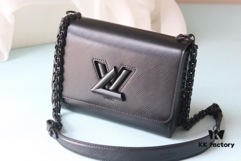 2024 New Black Warrior Twist Medium Handbag - Epi Grained Leather with LV Twist Lock