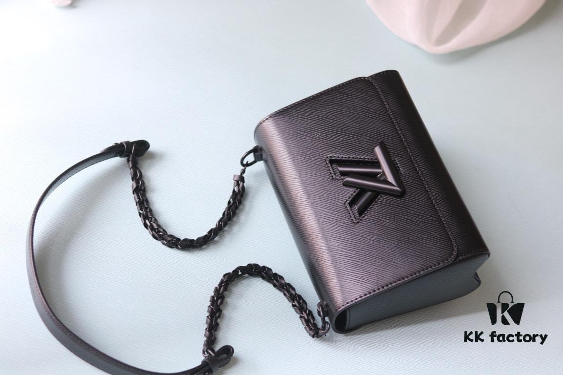 2024 New Black Warrior Twist Medium Handbag - Epi Grained Leather with LV Twist Lock