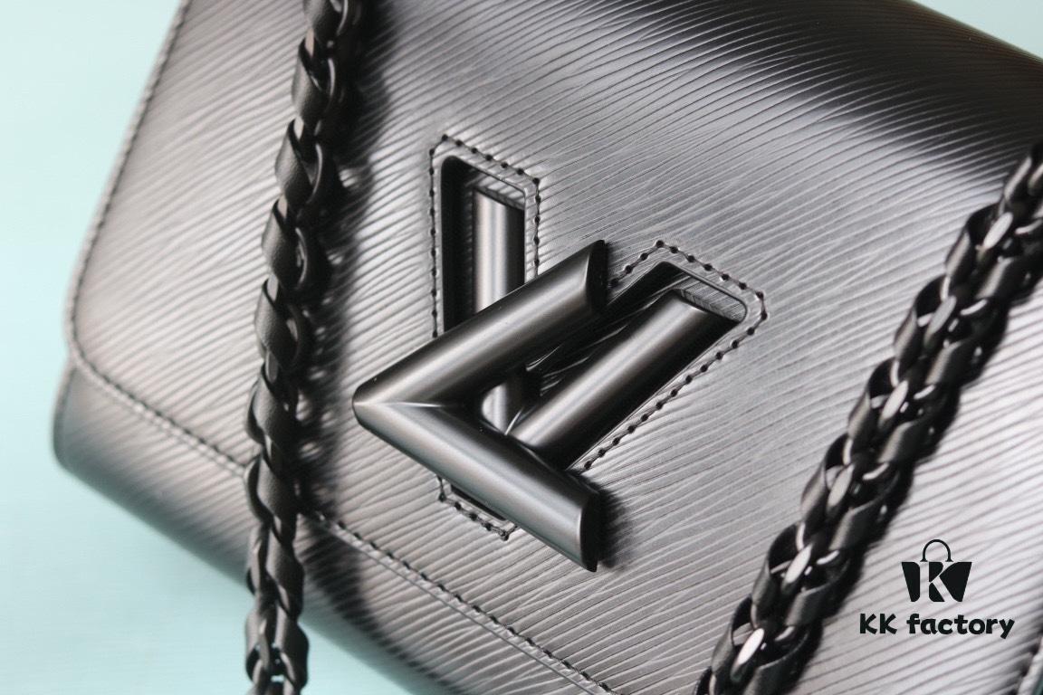 2024 New Black Warrior Twist Medium Handbag - Epi Grained Leather with LV Twist Lock