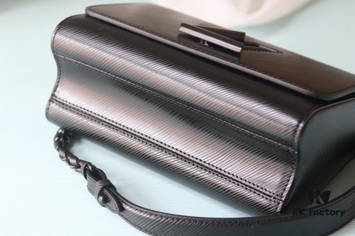 2024 New Black Warrior Twist Medium Handbag - Epi Grained Leather with LV Twist Lock