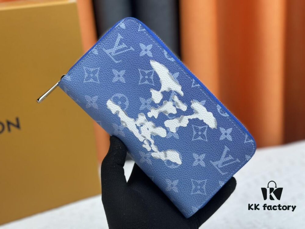 Wallet M60017 (80828) Zippy Zipper Wallet, Printed Canvas Version with Large LV Letters and Monogram Flowers