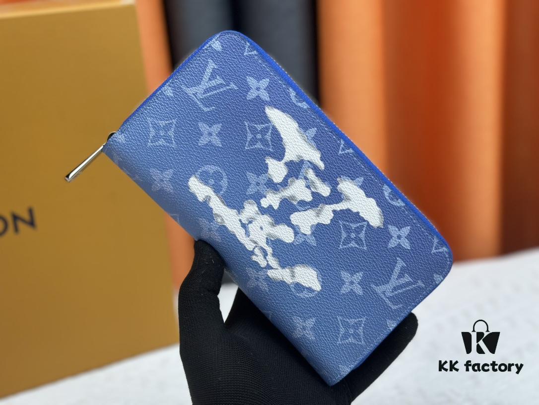 Wallet M60017 (80828) Zippy Zipper Wallet, Printed Canvas Version with Large LV Letters and Monogram Flowers