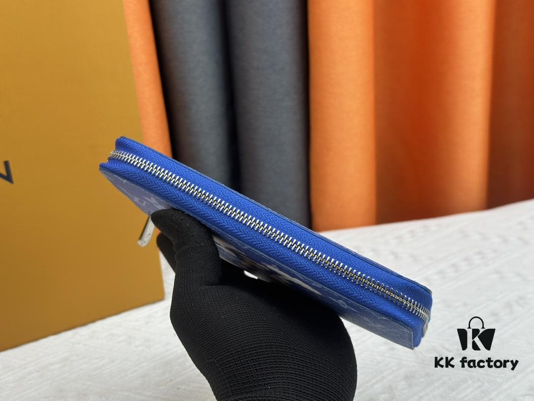 Wallet M60017 (80828) Zippy Zipper Wallet, Printed Canvas Version with Large LV Letters and Monogram Flowers