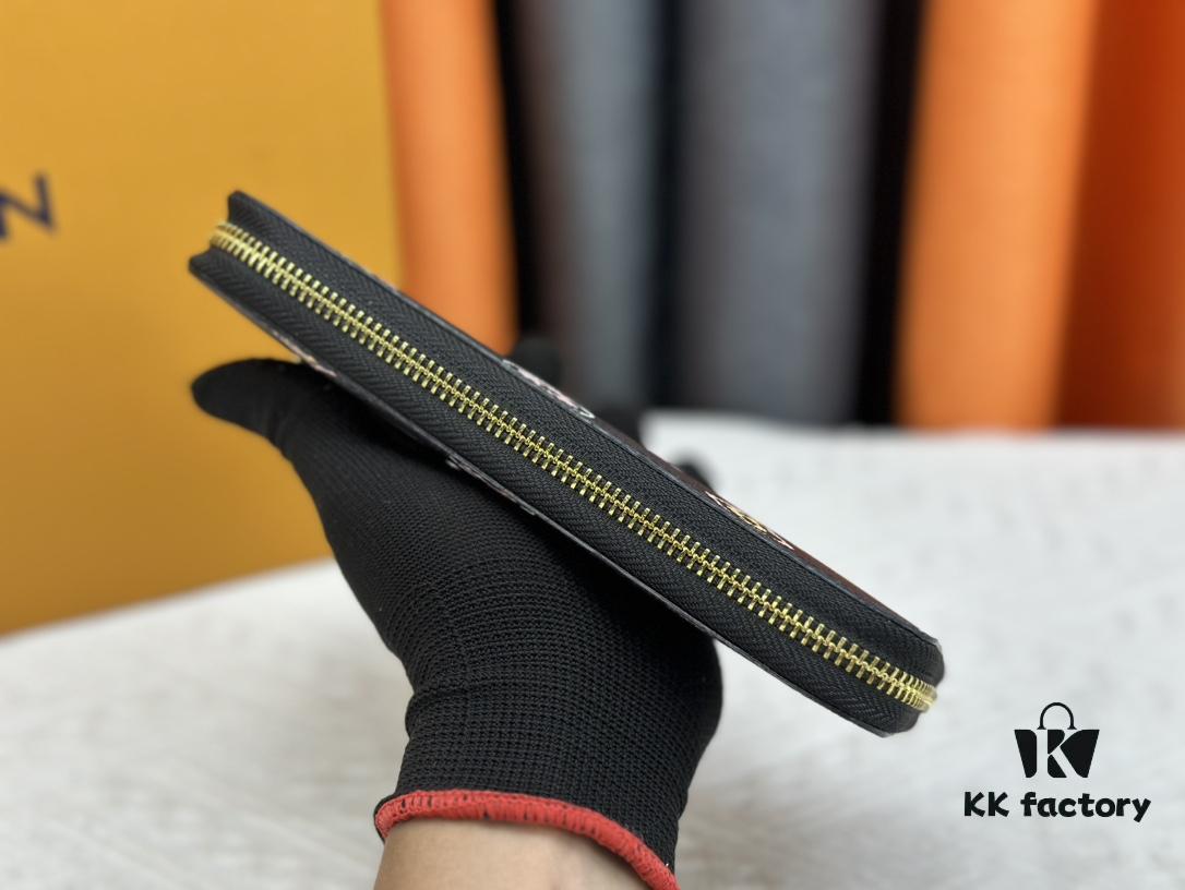 Wallet M60017 (80828) Zippy Zipper Wallet, Printed Canvas Edition with Large LV Letters and Monogram Floral Pattern