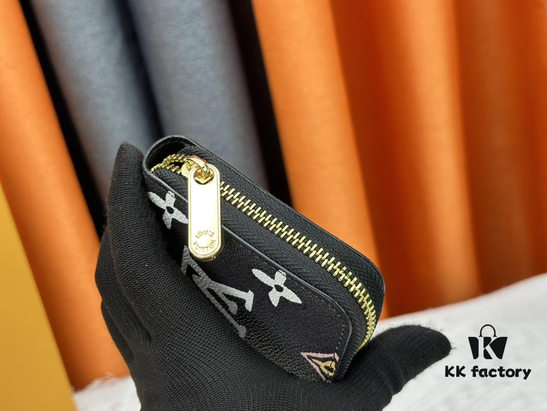 Wallet M60017 (80828) Zippy Zipper Wallet, Printed Canvas Edition with Large LV Letters and Monogram Floral Pattern