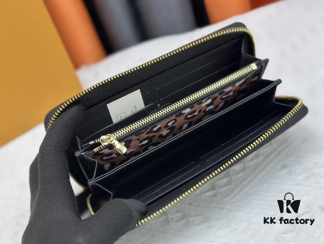 Wallet M60017 (80828) Zippy Zipper Wallet, Printed Canvas Edition with Large LV Letters and Monogram Floral Pattern