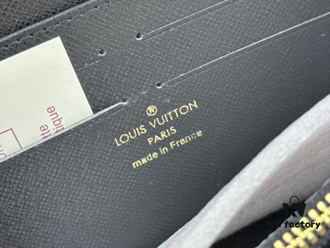 Wallet M60017 (80828) Zippy Zipper Wallet, Printed Canvas Edition with Large LV Letters and Monogram Floral Pattern