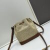 New Large Batch LV NOE PURSE Bucket Handbag in Raffia with Leather Trim 'Mini Dumpling'