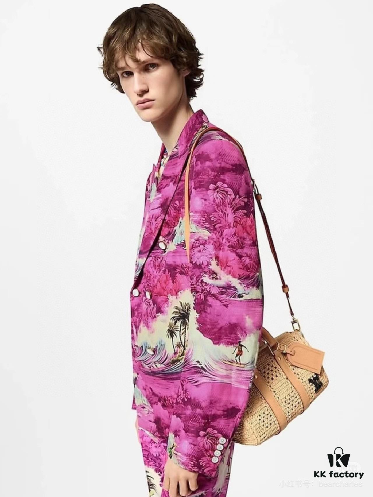 New Arrival LV Straw Keepall Pillow Bag