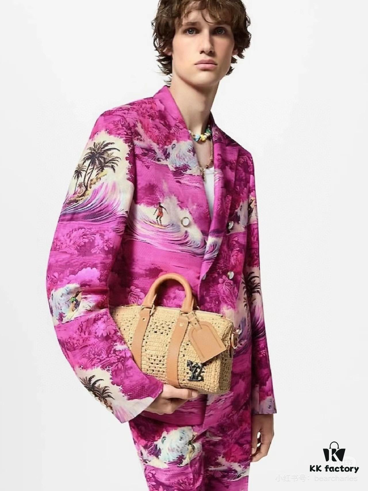 New Arrival LV Straw Keepall Pillow Bag