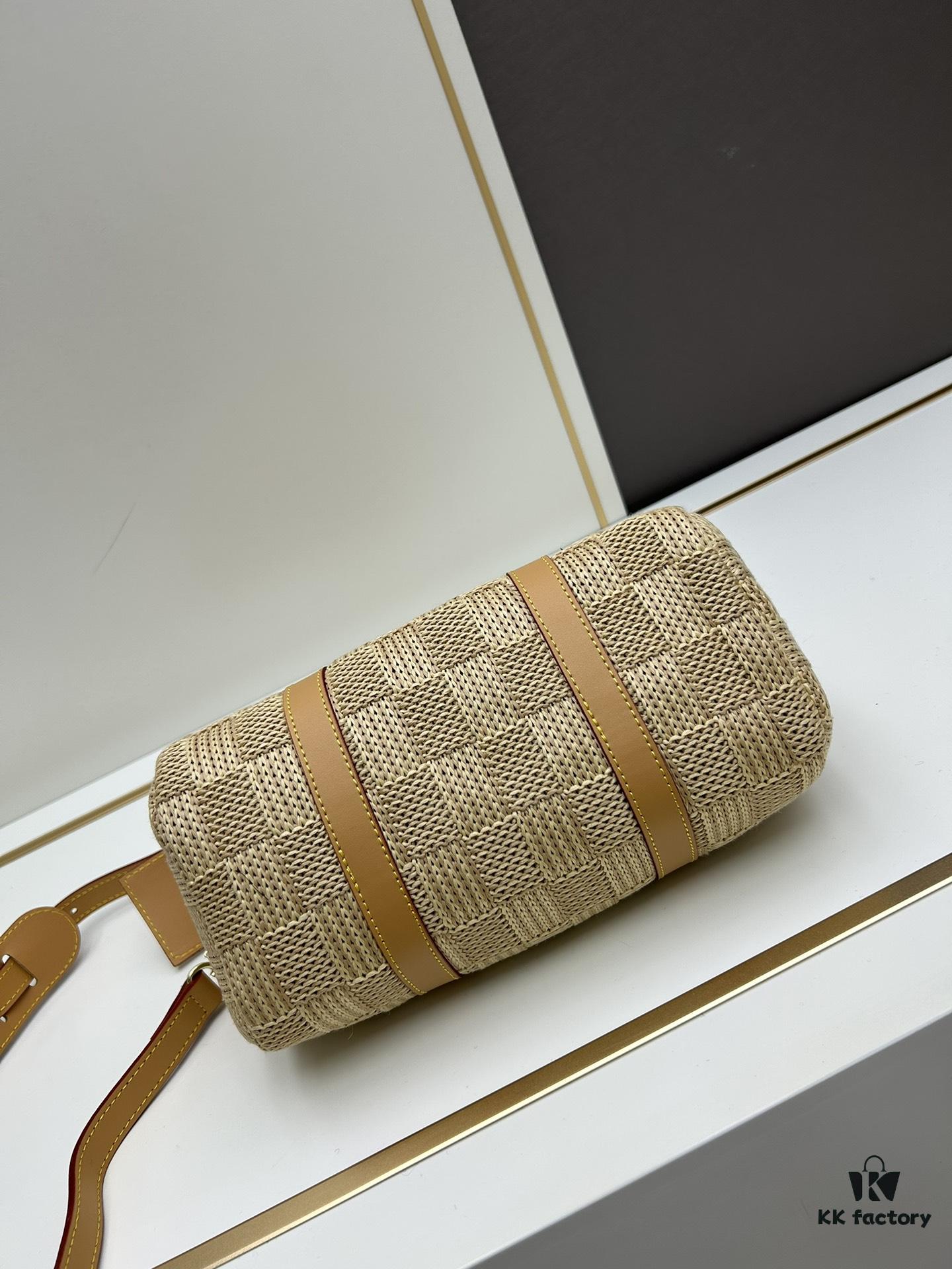 New Arrival LV Straw Keepall Pillow Bag