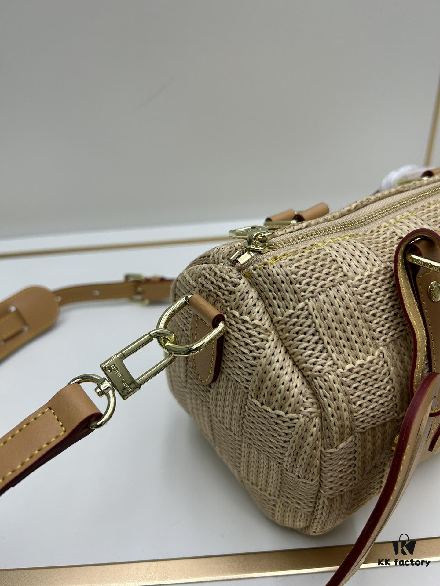 New Arrival LV Straw Keepall Pillow Bag