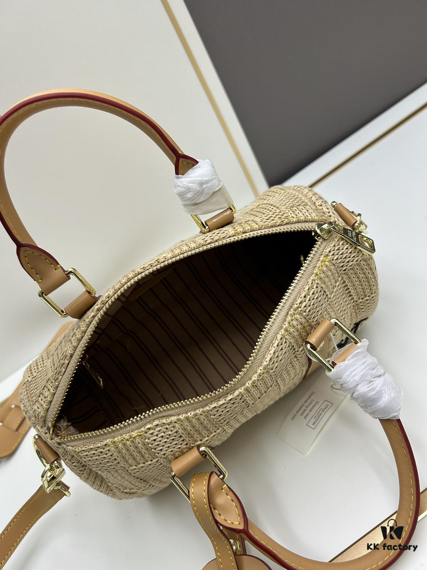 New Arrival LV Straw Keepall Pillow Bag