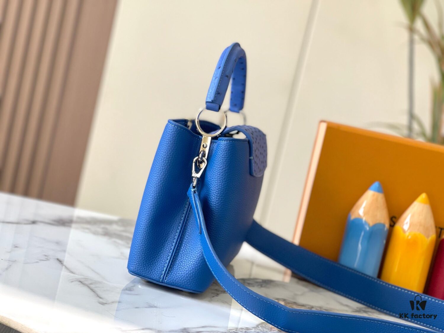 Upgraded M82905 Blue Ostrich