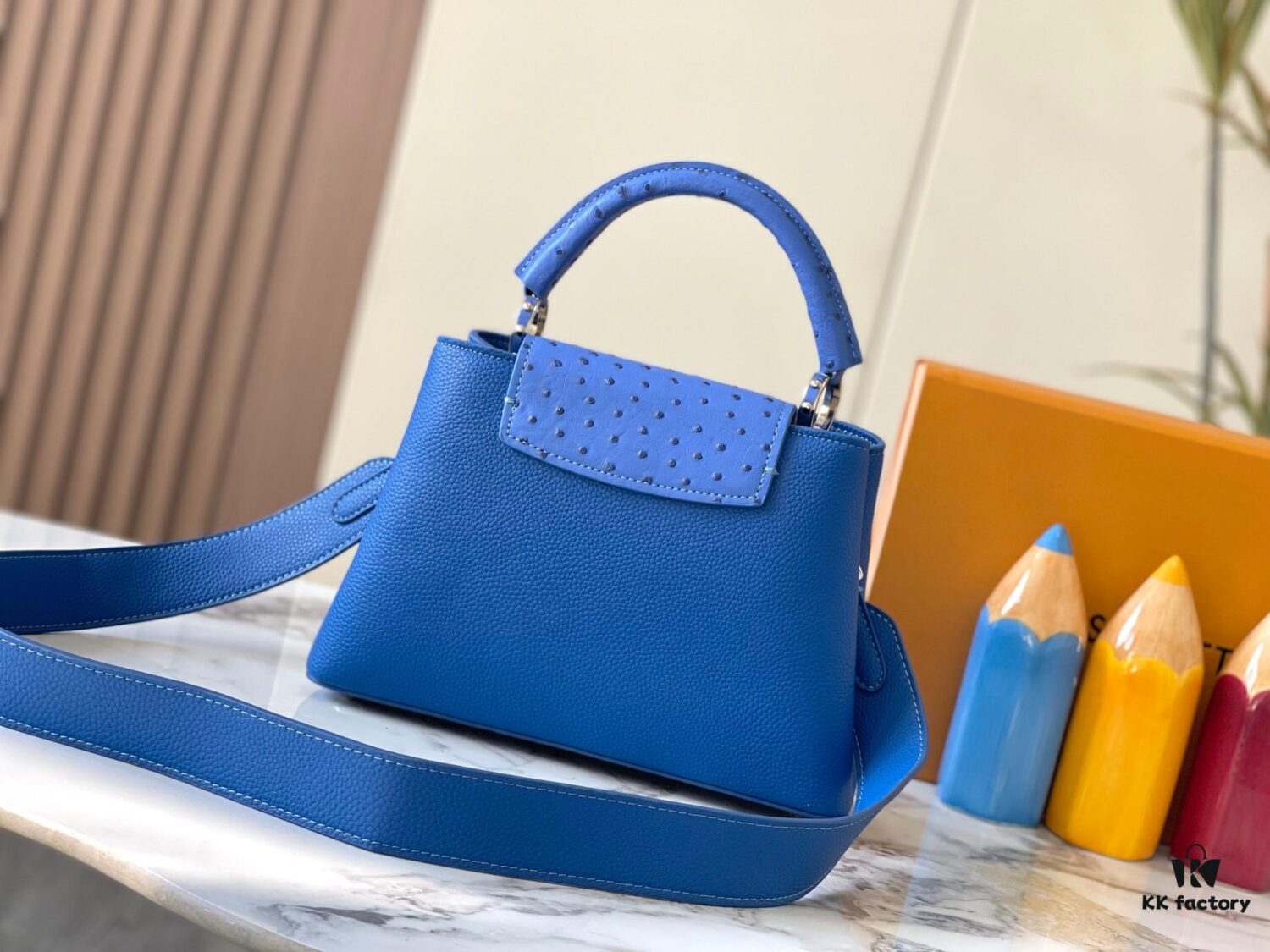 Upgraded M82905 Blue Ostrich