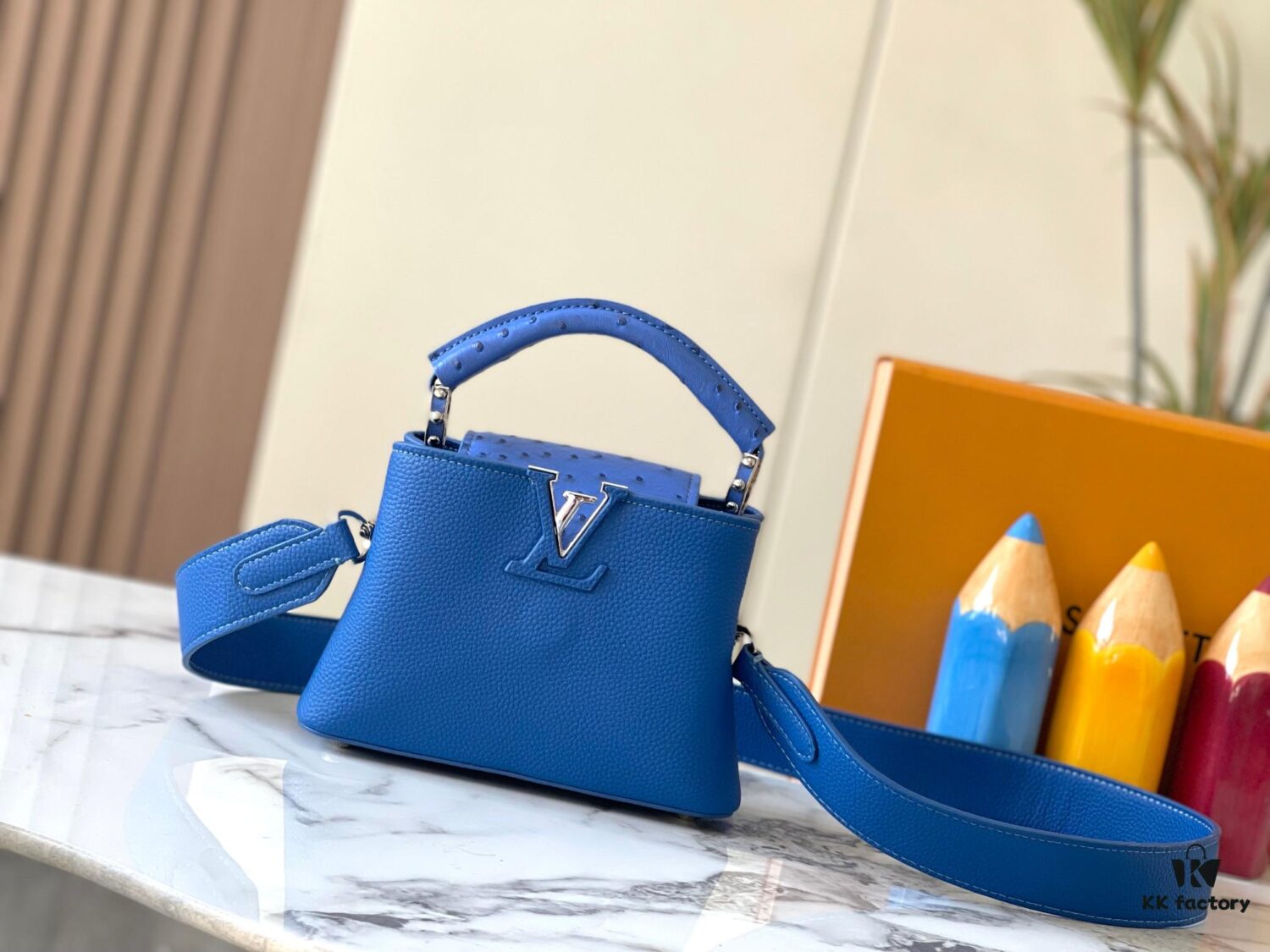 Upgraded M82905 Blue Ostrich