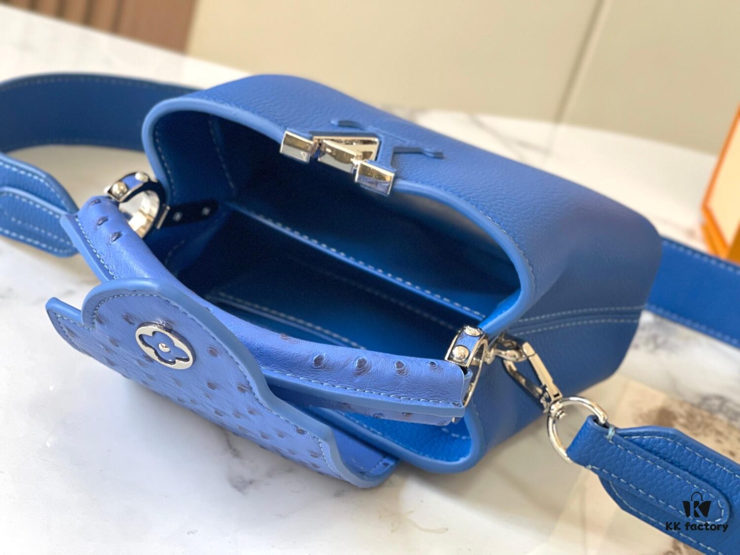 Upgraded M82905 Blue Ostrich