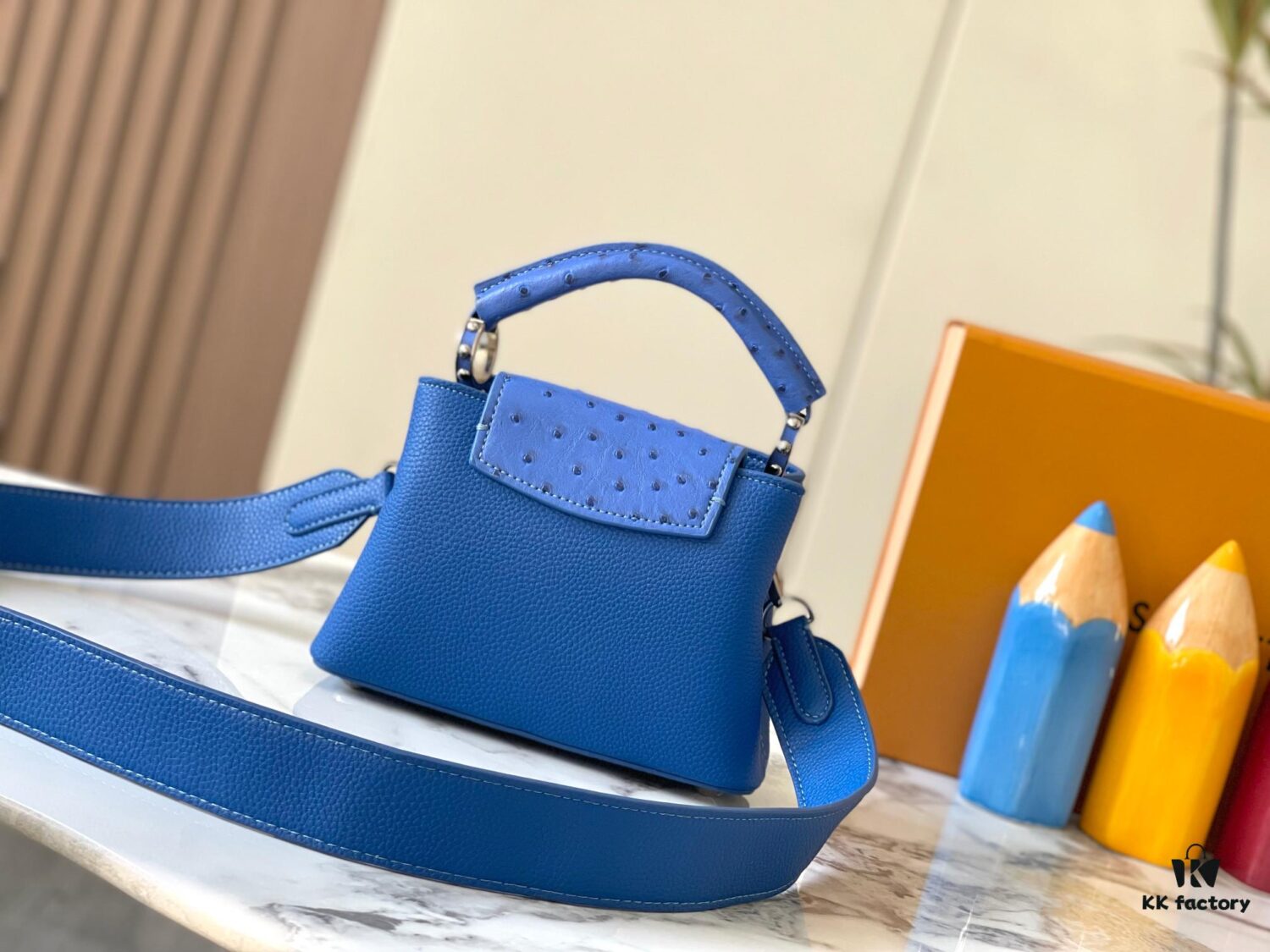 Upgraded M82905 Blue Ostrich