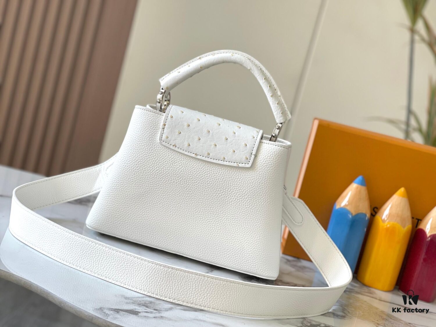 Upgraded M82905 White Ostrich