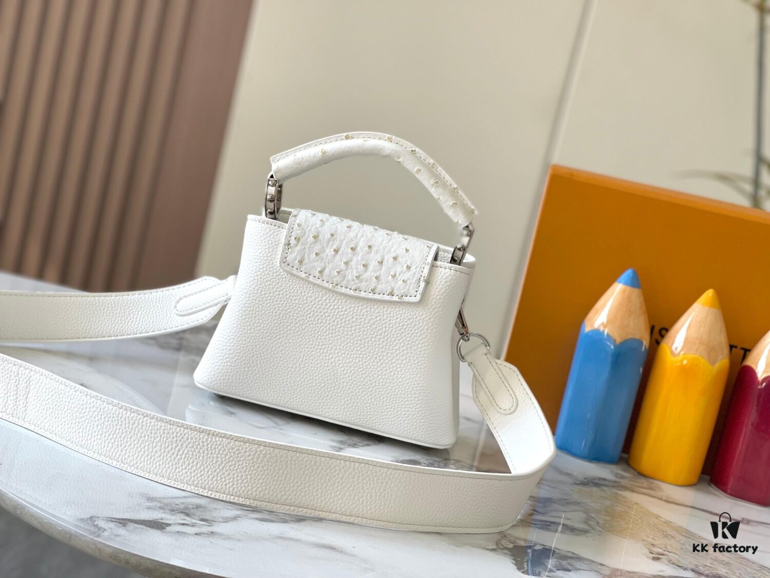 Upgraded M82905 White Ostrich