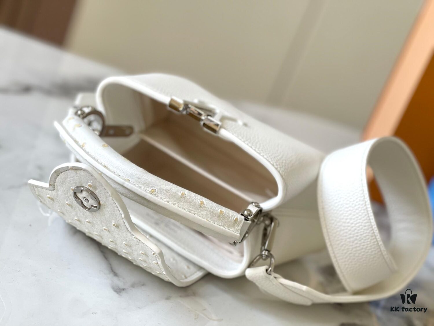 Upgraded M82905 White Ostrich