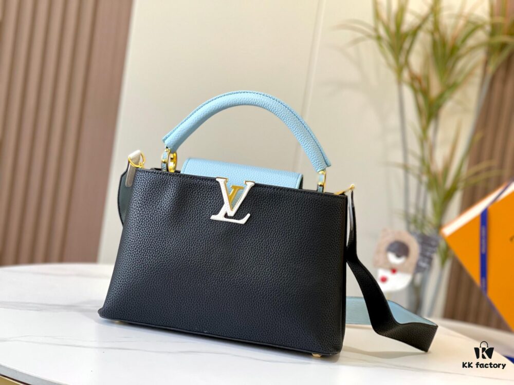 Upgraded Version 🇫🇷 M57523 M57522 Black and Lake Blue Capucines MM Handbag
